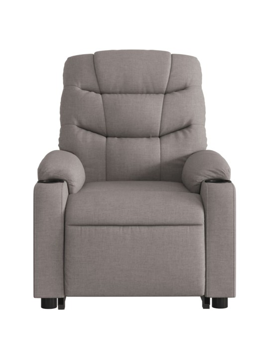 Zvedací masážní polohovací křeslo taupe textil
