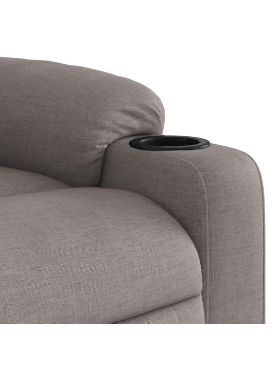 Zvedací masážní polohovací křeslo taupe textil
