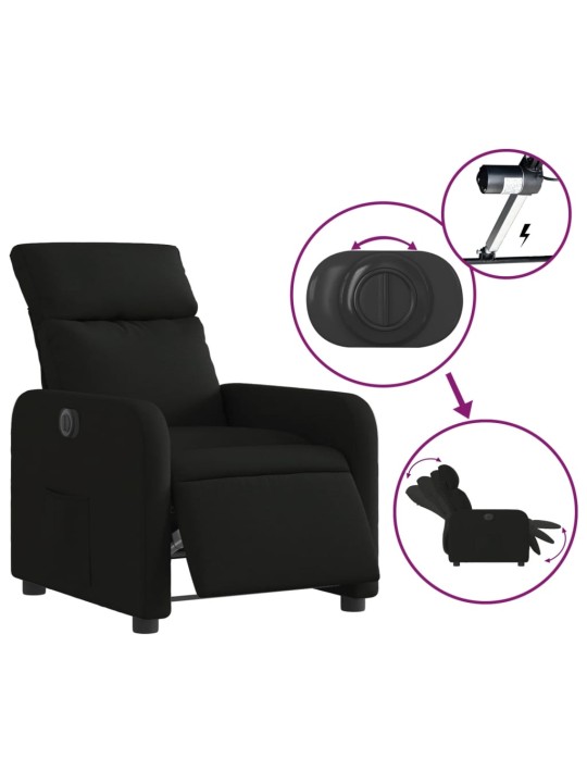 Elektrické polohovací křeslo černé textil