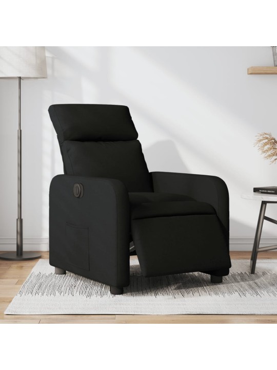 Elektrické polohovací křeslo černé textil
