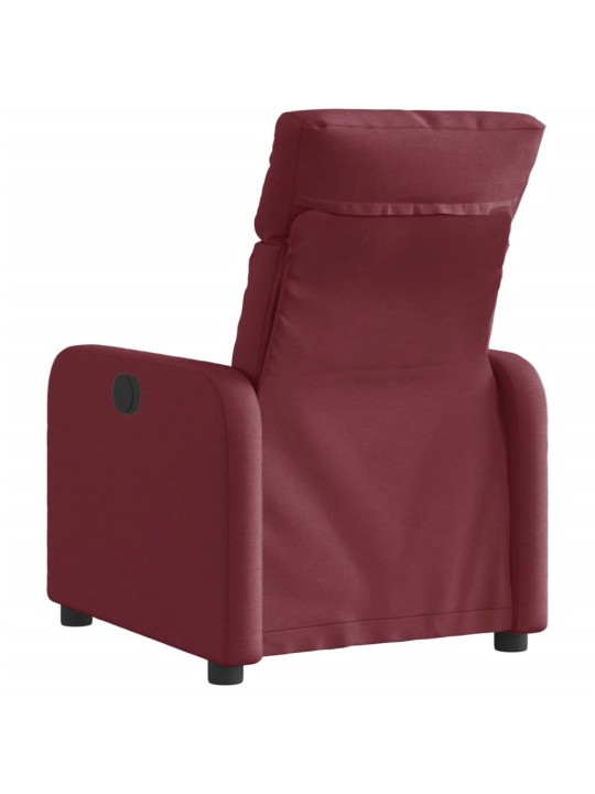 Elektrické polohovací křeslo vínové textil