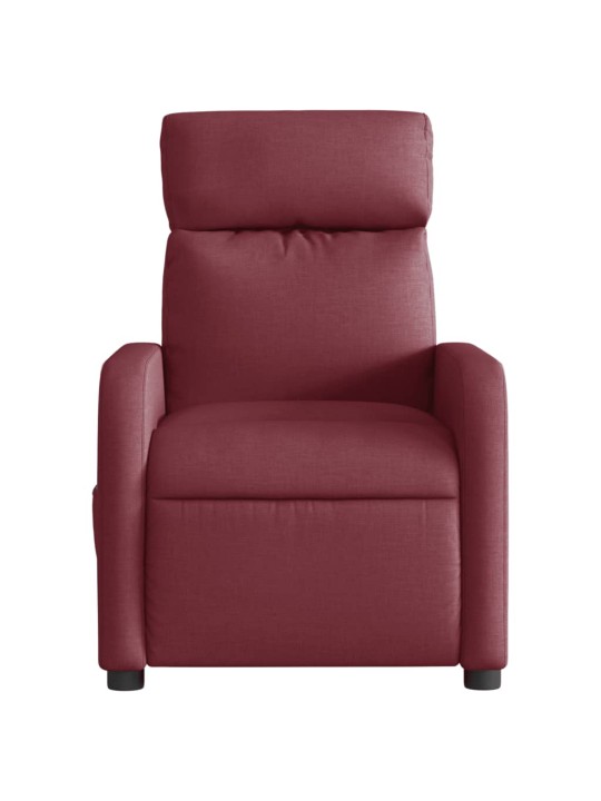 Elektrické polohovací křeslo vínové textil