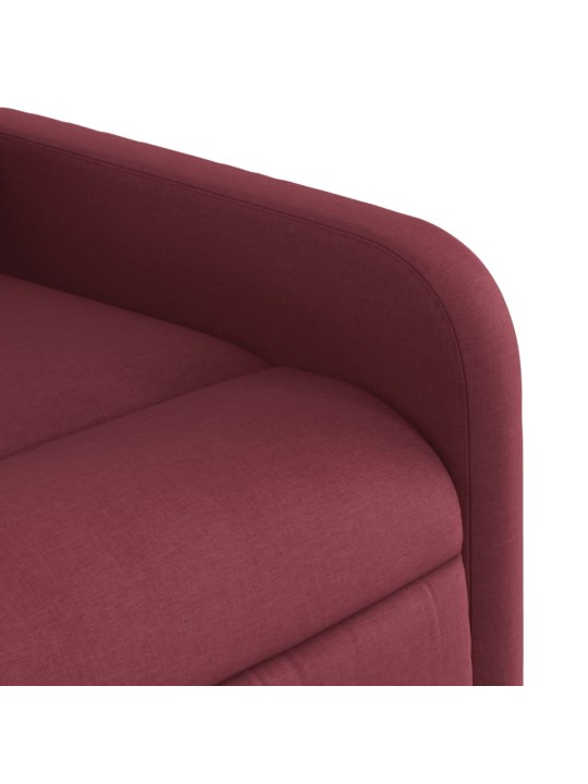 Elektrické polohovací křeslo vínové textil