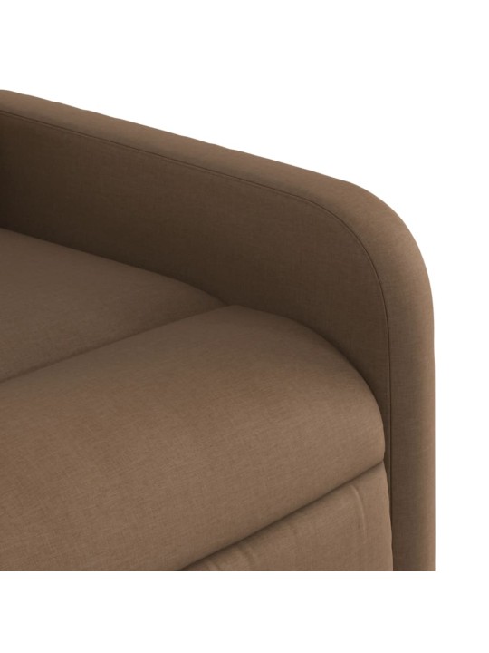 Elektrické polohovací křeslo hnědé textil