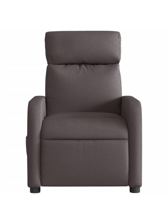 Elektrické polohovací křeslo tmavě hnědé textil