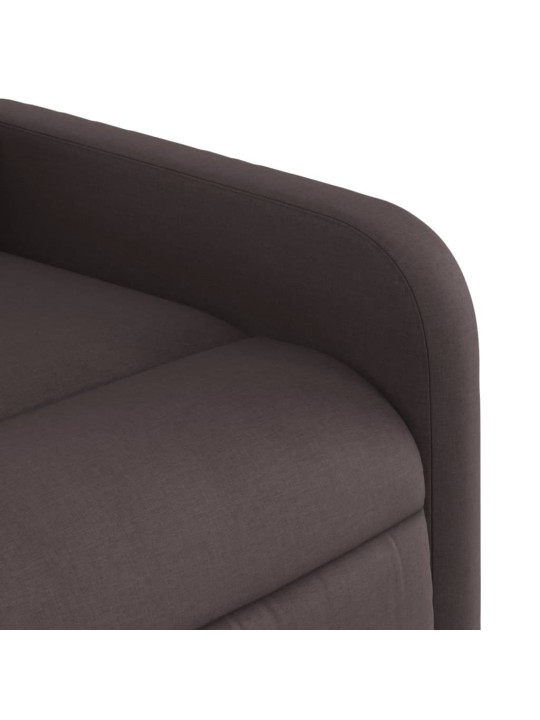 Elektrické polohovací křeslo tmavě hnědé textil