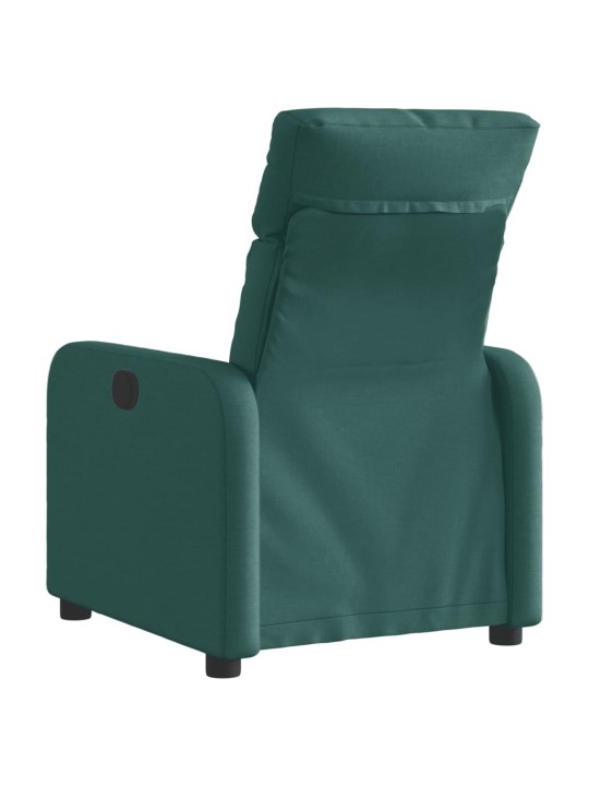 Elektrické polohovací křeslo tmavě zelené textil
