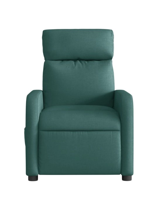 Elektrické polohovací křeslo tmavě zelené textil