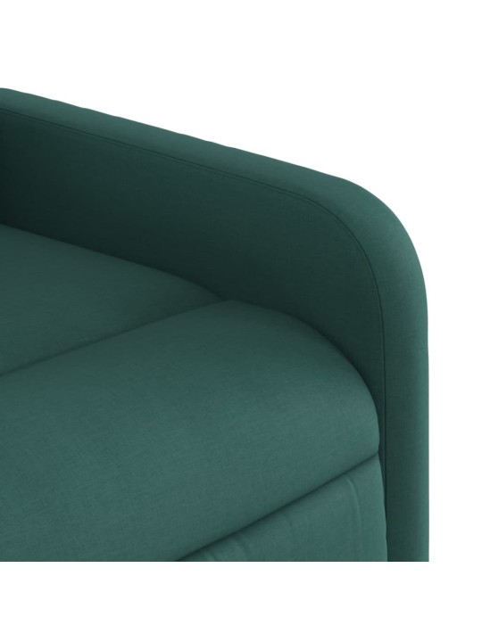 Elektrické polohovací křeslo tmavě zelené textil