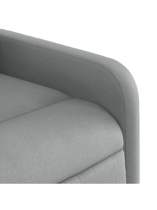 Elektrické masážní polohovací křeslo světle šedé textil