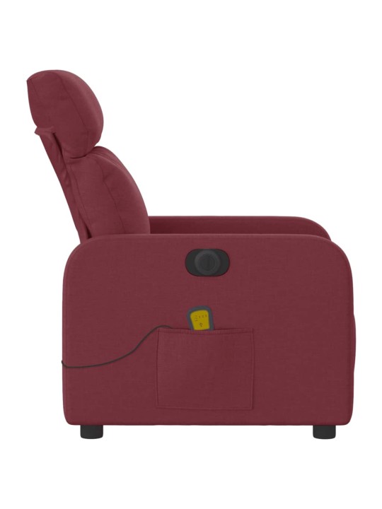 Elektrické masážní polohovací křeslo vínové textil