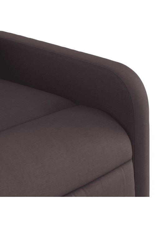 Elektrické masážní polohovací křeslo tmavě hnědé textil