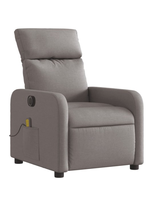 Elektrické masážní polohovací křeslo taupe textil