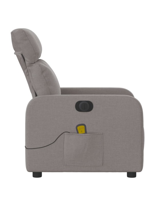 Elektrické masážní polohovací křeslo taupe textil