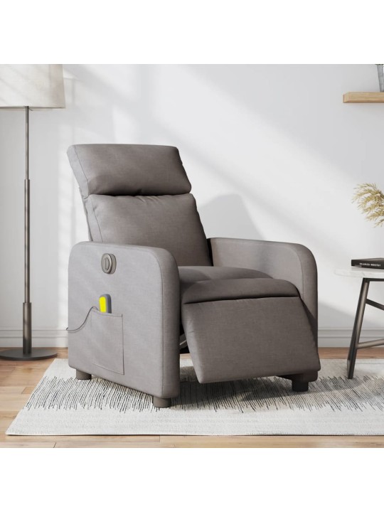 Elektrické masážní polohovací křeslo taupe textil