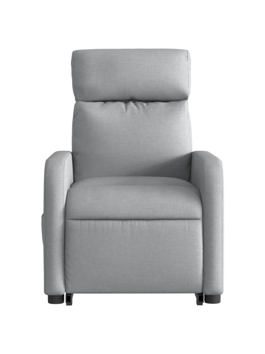 Zvedací polohovací křeslo světle šedé textil