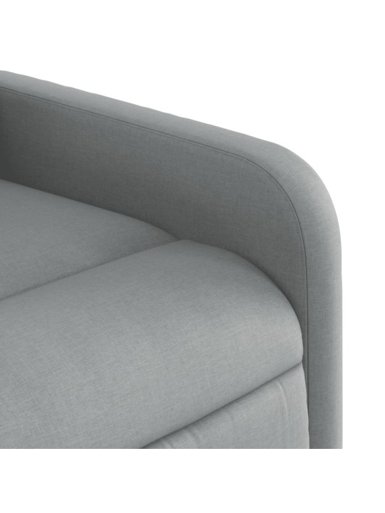 Zvedací polohovací křeslo světle šedé textil