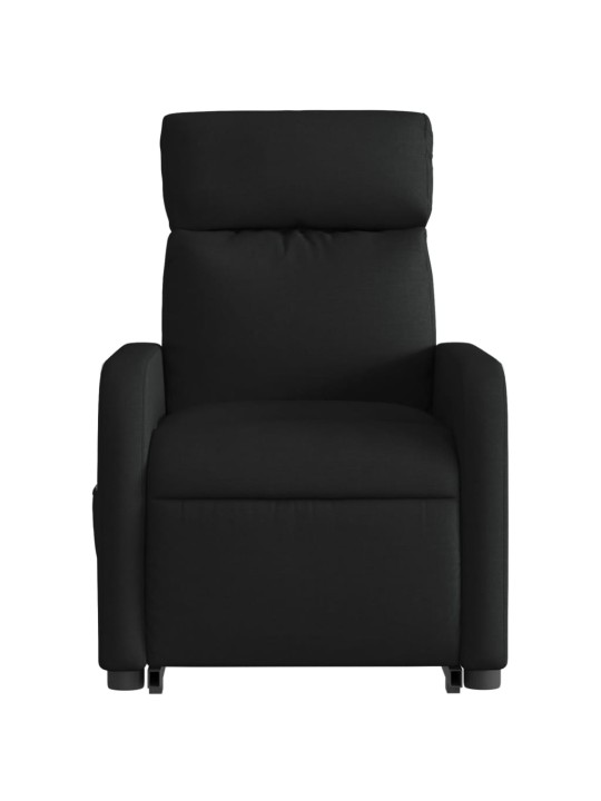 Zvedací polohovací křeslo černé textil