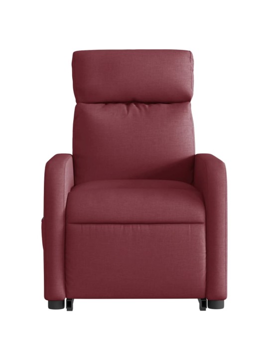 Zvedací polohovací křeslo vínové textil