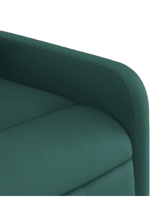 Zvedací polohovací křeslo tmavě zelené textil
