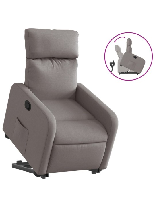 Zvedací polohovací křeslo taupe textil