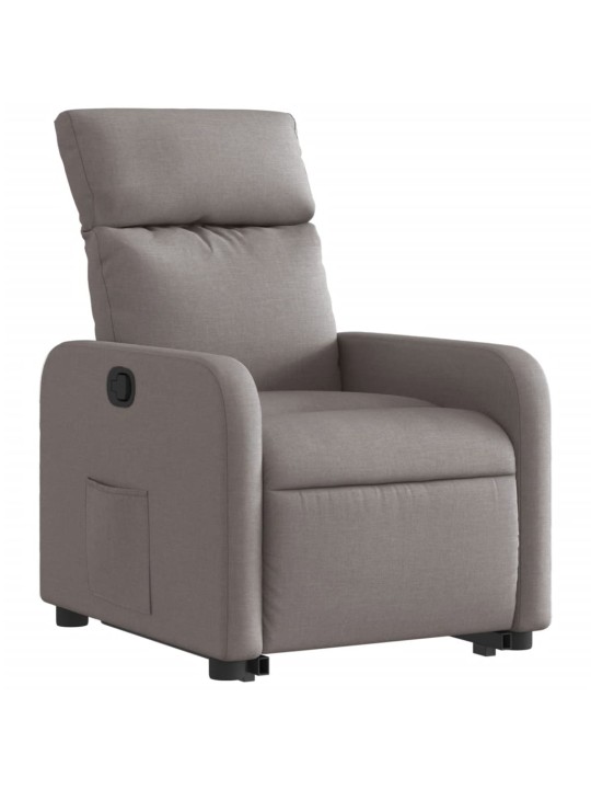 Zvedací polohovací křeslo taupe textil