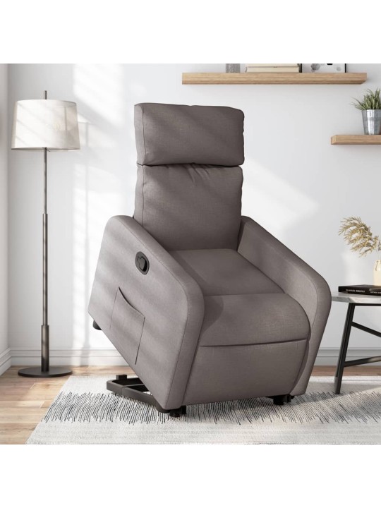 Zvedací polohovací křeslo taupe textil