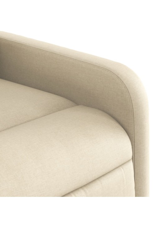 Zvedací polohovací křeslo krémové textil