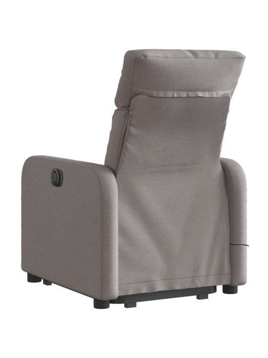 Zvedací masážní polohovací křeslo taupe textil