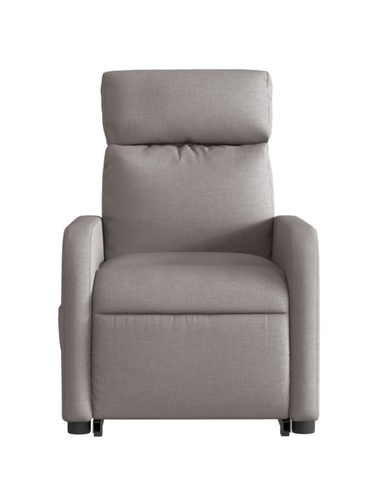 Zvedací masážní polohovací křeslo taupe textil
