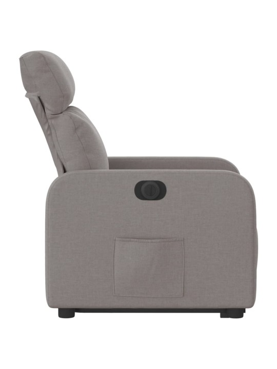 Elektrické zvedací polohovací křeslo taupe textil
