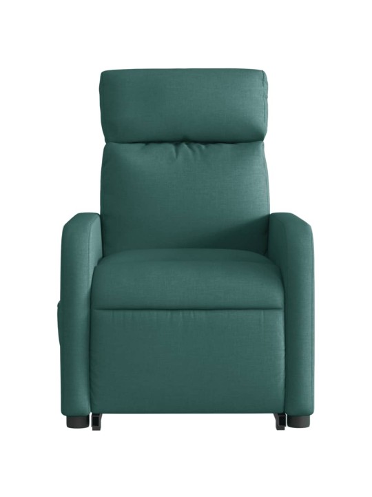 Elektrické zvedací masážní polohovací křeslo zelené textil