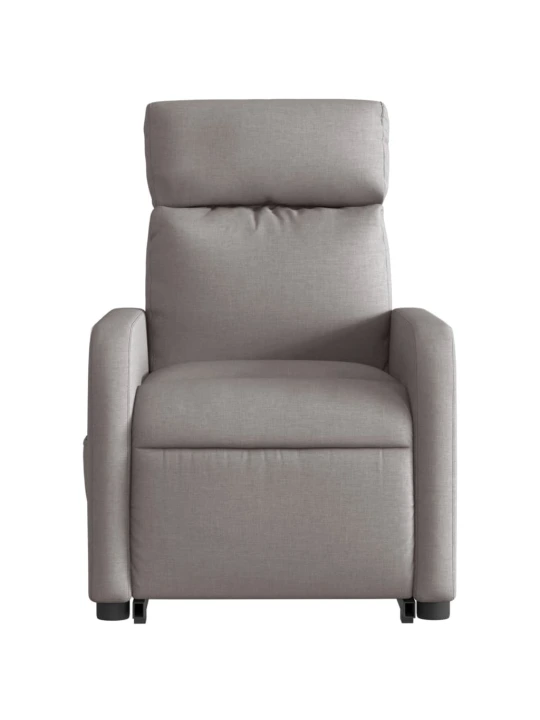 Elektrické zvedací masážní polohovací křeslo taupe textil