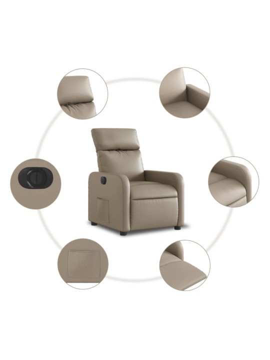 Elektrické polohovací křeslo cappuccino umělá kůže