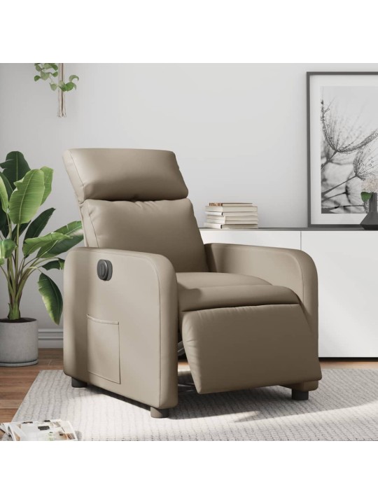 Elektrické polohovací křeslo cappuccino umělá kůže