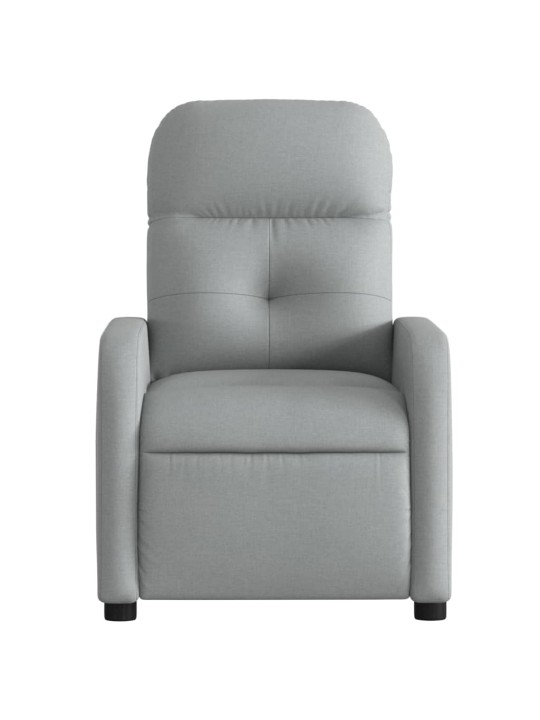 Elektrické polohovací křeslo světle šedé textil