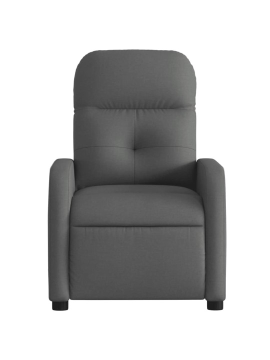 Elektrické polohovací křeslo tmavě šedé textil