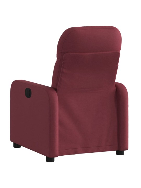 Elektrické polohovací křeslo vínové textil