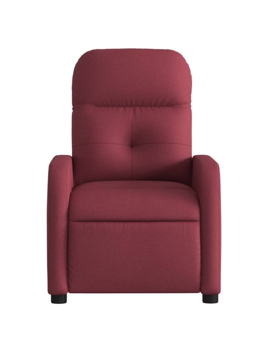 Elektrické polohovací křeslo vínové textil