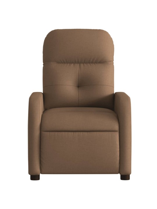 Elektrické polohovací křeslo hnědé textil