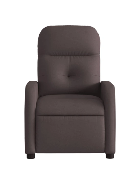 Elektrické polohovací křeslo tmavě hnědé textil