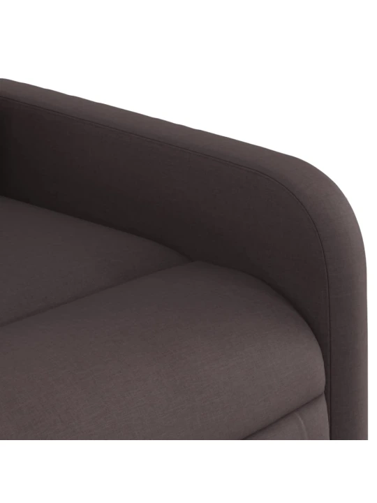 Elektrické polohovací křeslo tmavě hnědé textil