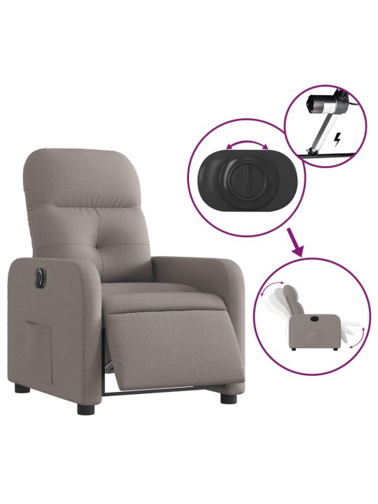 Elektrické polohovací křeslo taupe textil