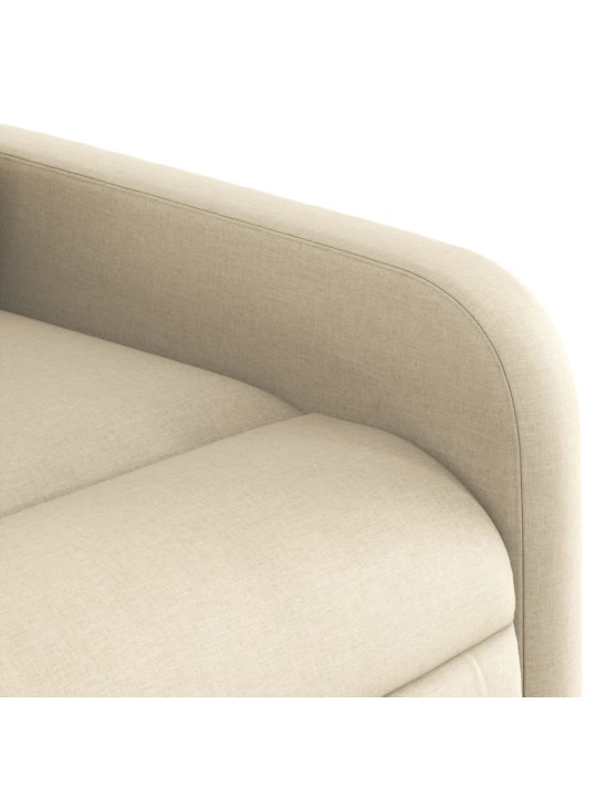 Elektrické polohovací křeslo krémové textil