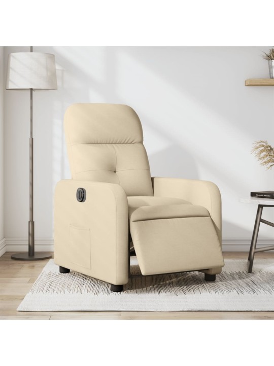 Elektrické polohovací křeslo krémové textil