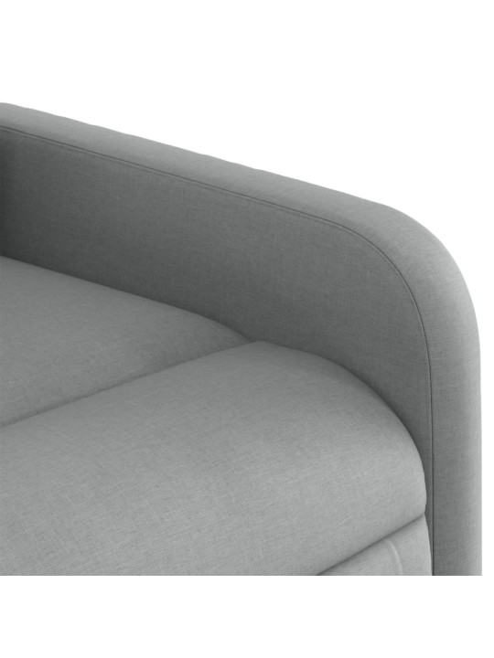 Elektrické masážní polohovací křeslo světle šedé textil
