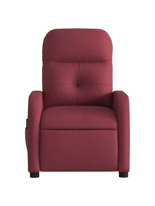 Elektrické masážní polohovací křeslo vínové textil