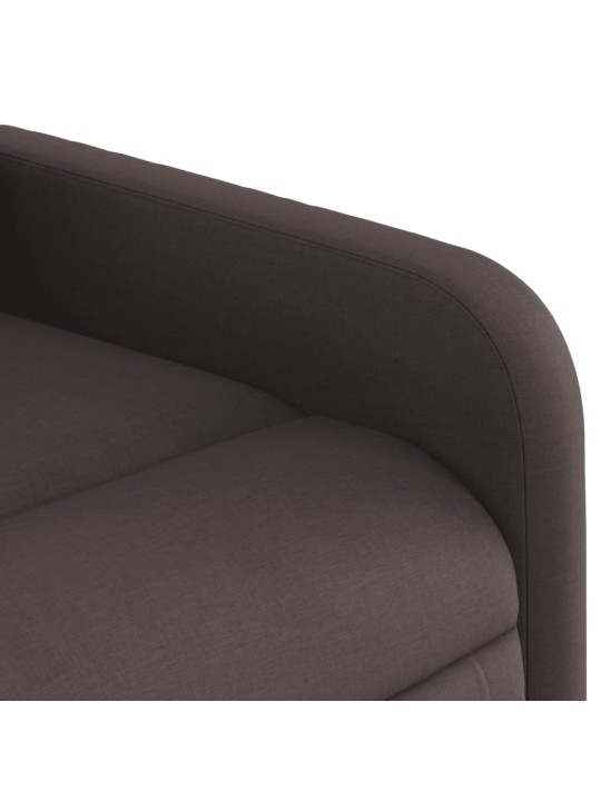 Elektrické masážní polohovací křeslo tmavě hnědé textil