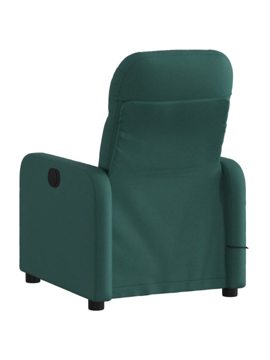 Elektrické masážní polohovací křeslo tmavě zelené textil