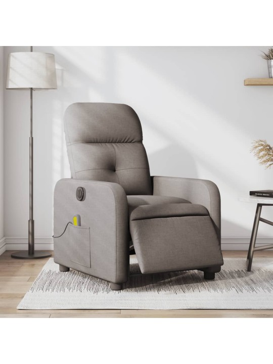 Elektrické masážní polohovací křeslo taupe textil